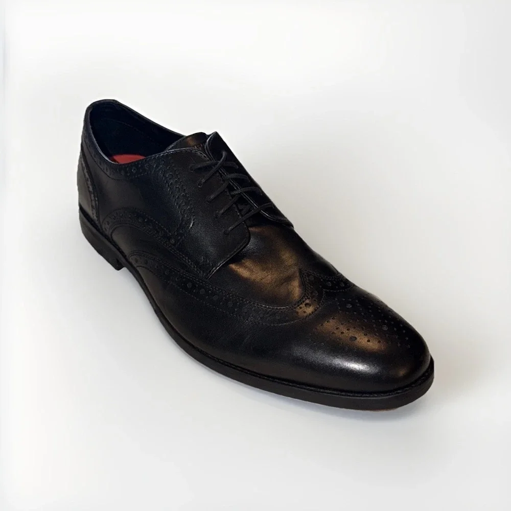 Rockport Walkability Wing‎ Tip Oxford Mens 15M Black Leather Dress Shoes M77061
